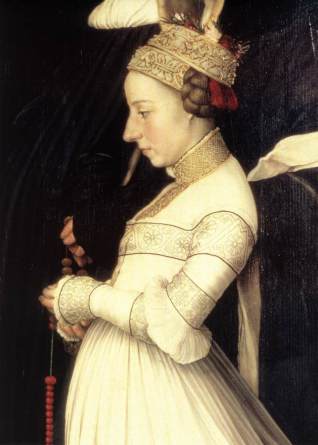 Hans Holbien the Younger - Darmstadt Madonna (detail)